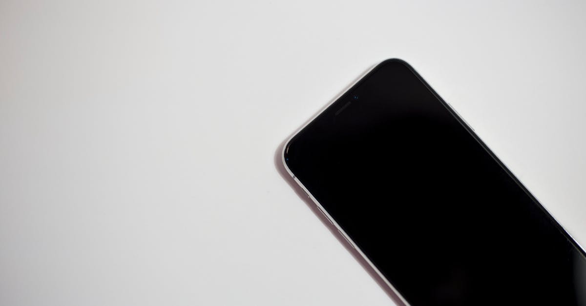 Close-up of a smartphone with black screen on a white background, perfect for technology themes.